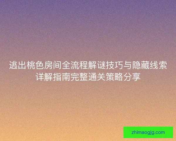 逃出桃色房间全流程解谜技巧与隐藏线索详解指南完整通关策略分享