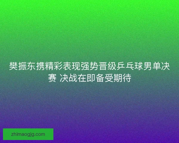 樊振东携精彩表现强势晋级乒乓球男单决赛 决战在即备受期待